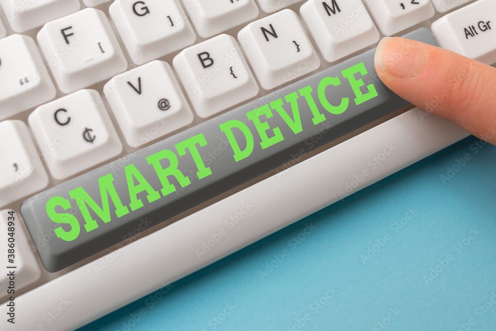 Poster word writing text smart device. business photo showcasing electronic gadget that able to connect sha