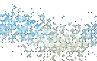 Light BLUE vector pattern with christmas stars.