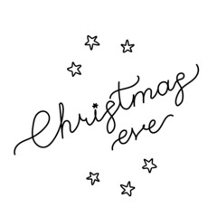 Christmas eve 2021 handwritten text. Perfect for a holiday typographic poster, banner, or greeting card. Vector illustration