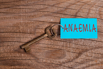 Word writing text Anaemia. Business photo showcasing a condition marked by a deficiency of...
