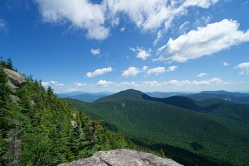 Landscape of mountains in New England with sky and clouds