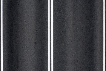 Double white lines on asphalt road background.