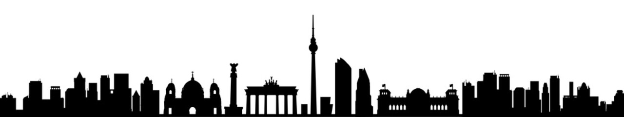 Berlin city silhouette with towers - stock vector - obrazy, fototapety, plakaty