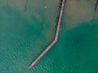 Drone Aerial shot of Beautiful sand beach in East England packed with people during Coronavirus...