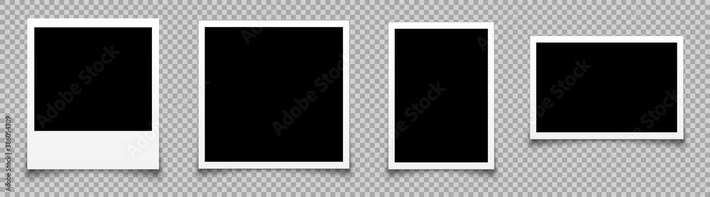 Poster set empty photo frame, collection photo frame - stock vector