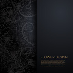 Luxury ornamental flower design background in gold color vector