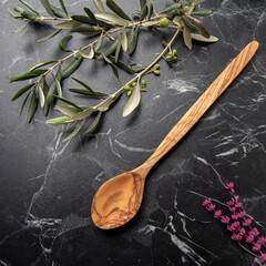 hand crafted wooden spoon in the kitchen