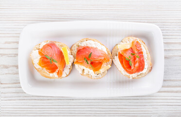 Mini salmon sandwiches
