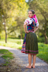 Slovak folklore. Slovakian folklore girl.