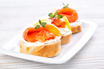 Mini salmon sandwiches