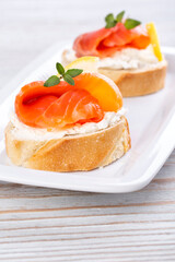 Mini salmon sandwiches