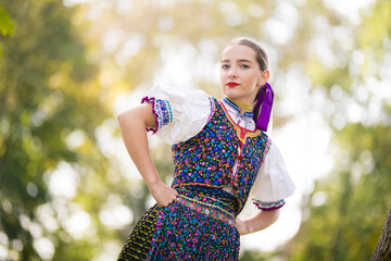 Slovak folklore. Slovakian folklore girl.