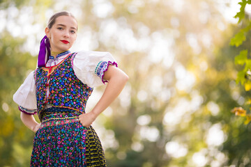 Slovak folklore. Slovakian folklore girl.