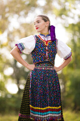 Slovak folklore. Slovakian folklore girl.