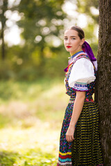 Slovak folklore. Slovakian folklore girl.