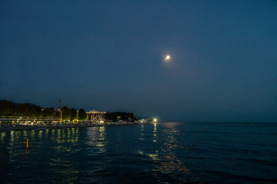 Moon path in water odf Black Sea