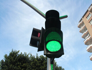 traffic warning lights on road