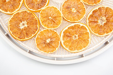 dried lemon citrus on a white background. vitamin fruit food