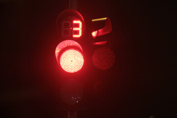 traffic warning lights on road