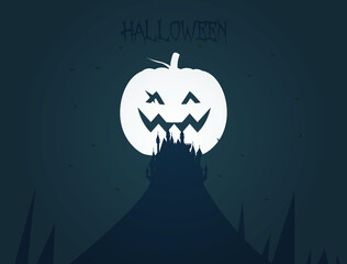 Halloween themed background illustration design