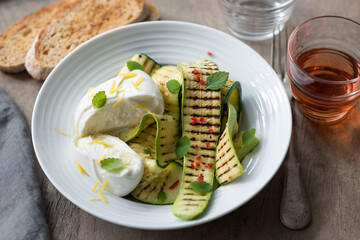 Grilled Zucchini with Fresh Mozzarella Cheese