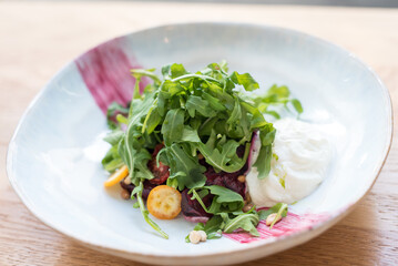 Beet Salad with Arugula, Goat Cheese and Citrus