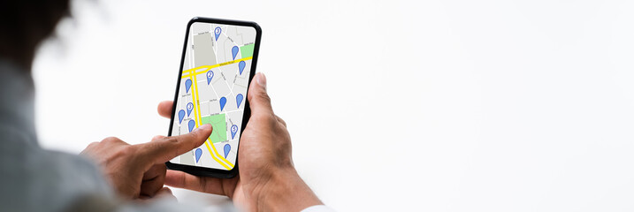 Mobile GPS Location Map On Phone