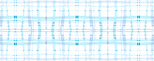 Nautical Blue Plaid. White Watercolour Tartan 