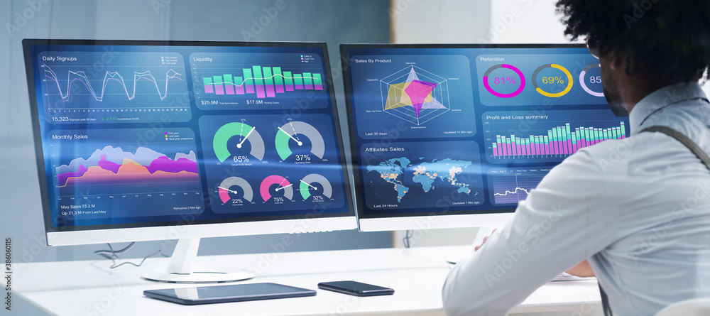 Poster Business Data Analyst Using Computer