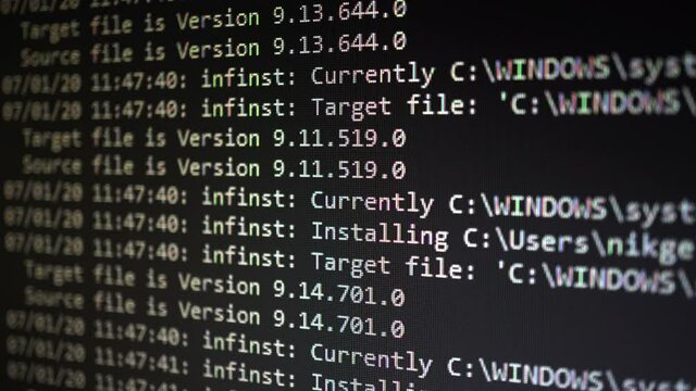Binary Code On Screen Background