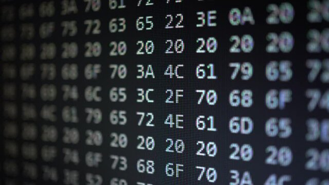 Binary Code On Screen Background