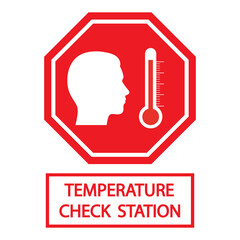 temperature measurement control sign illustration on white background