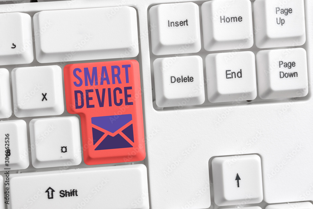 Aufkleber handwriting text smart device. conceptual photo electronic gadget that able to connect share interac