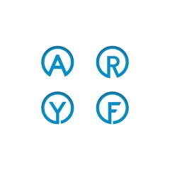 A,R,Y and F Letter Logo Business Template Vector icon illustration