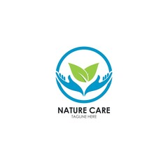 Nature care,back to nature logo vector icon illustration