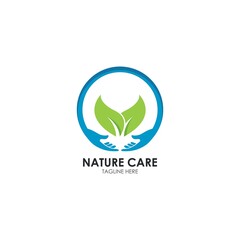 Nature care,back to nature logo vector icon illustration