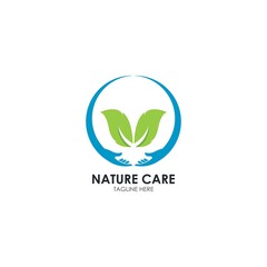 Nature care,back to nature logo vector icon illustration