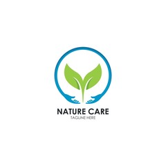 Nature care,back to nature logo vector icon illustration