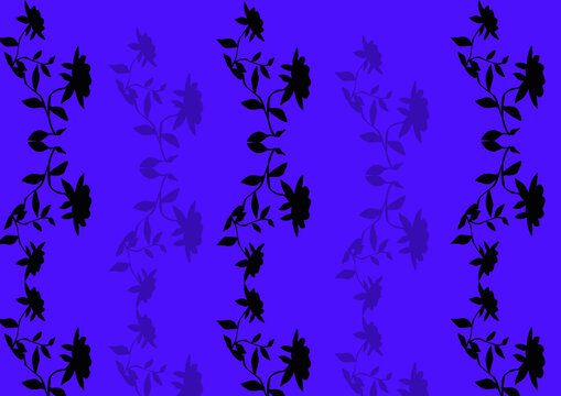 pattern with blue and black flower