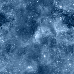 Outer space seamless pattern. Blue abstract 