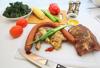 BBQ MEAT AND VEGETABLES