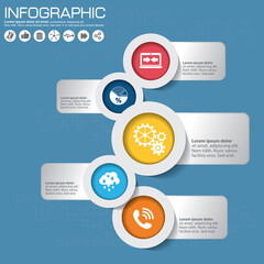 Circle infographics design templates set, five steps or options, vector eps10 illustration