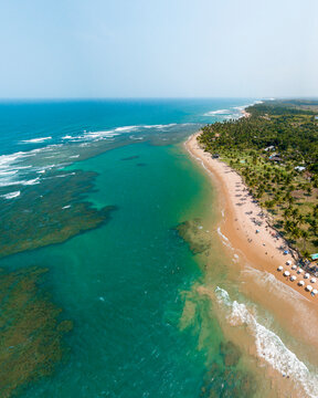 Imagem A&eacute;rea de Taipu de Fora na Pen&iacute;nsula de Mara&uacute;, Camamu, Bahia, Brasil
