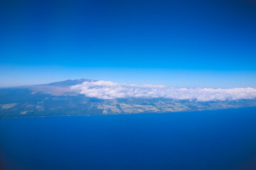 Fototapeta na wymiar On the airplane Aerial Hamakua Coast, Big island, Hawaii