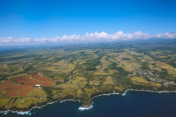 Fototapeta premium Aerial Hamakua Coast, Big island, Hawaii 