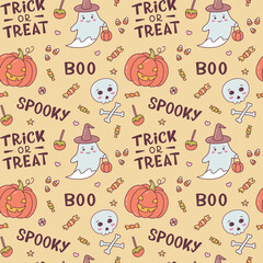 Ghost halloween seamless pattern