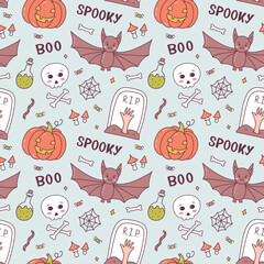 Cute halloween seamless pattern
