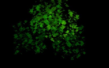 Dark Green vector background with triangles.
