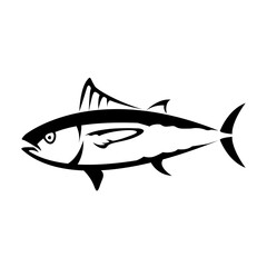 delicious tuna swim from ocean catch by fishermen vector illustration design