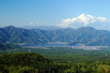 Obraz premium 富士山から眺める河口湖